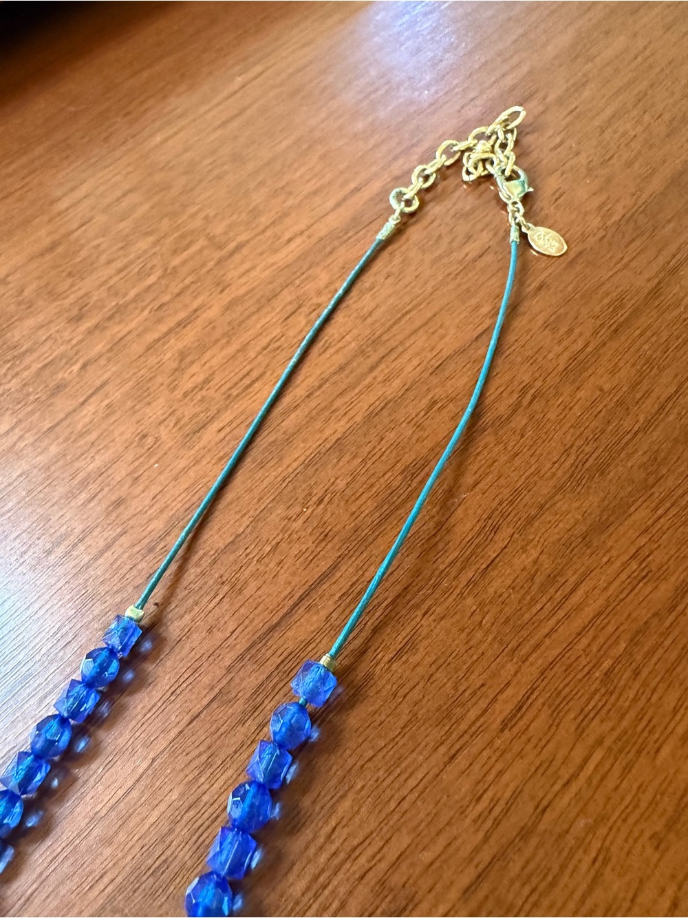 Faceted Blue Statement Beaded Necklace by Joan Rivers 18” - Picture 6 of 9